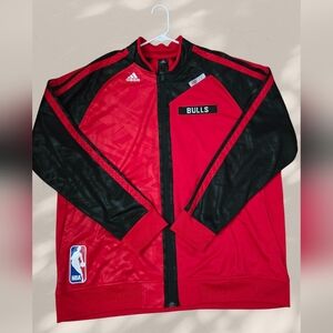 Adidas Red and Black Zip Up Sweater